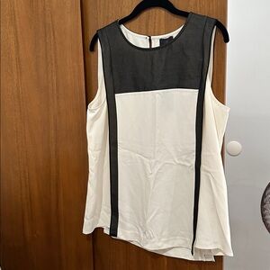 Banana Republic Black and Cream Sleeveless Top size 12